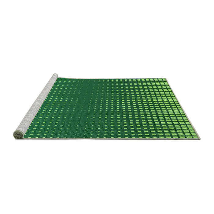 Sideview of Machine Washable Transitional Deep Emerald Green Rug, wshpat458grn