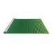 Sideview of Machine Washable Transitional Deep Emerald Green Rug, wshpat458grn