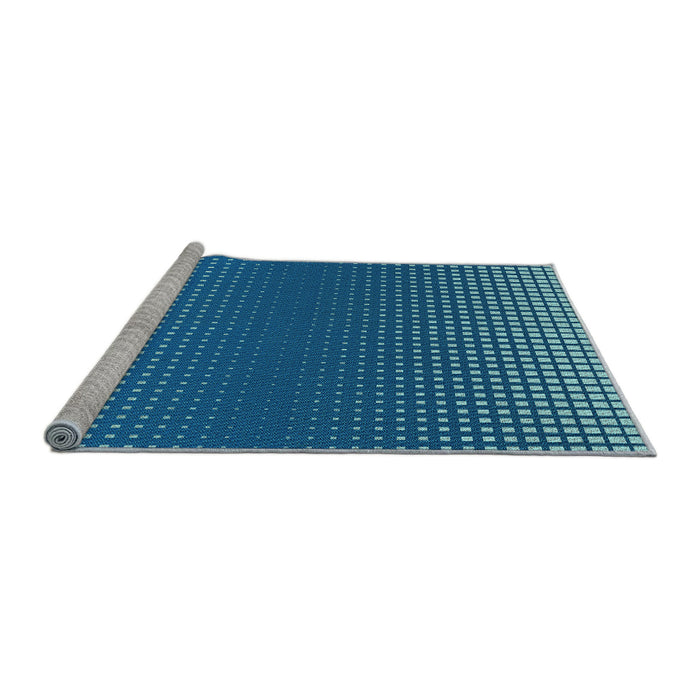 Sideview of Machine Washable Transitional Blue Rug, wshpat458lblu
