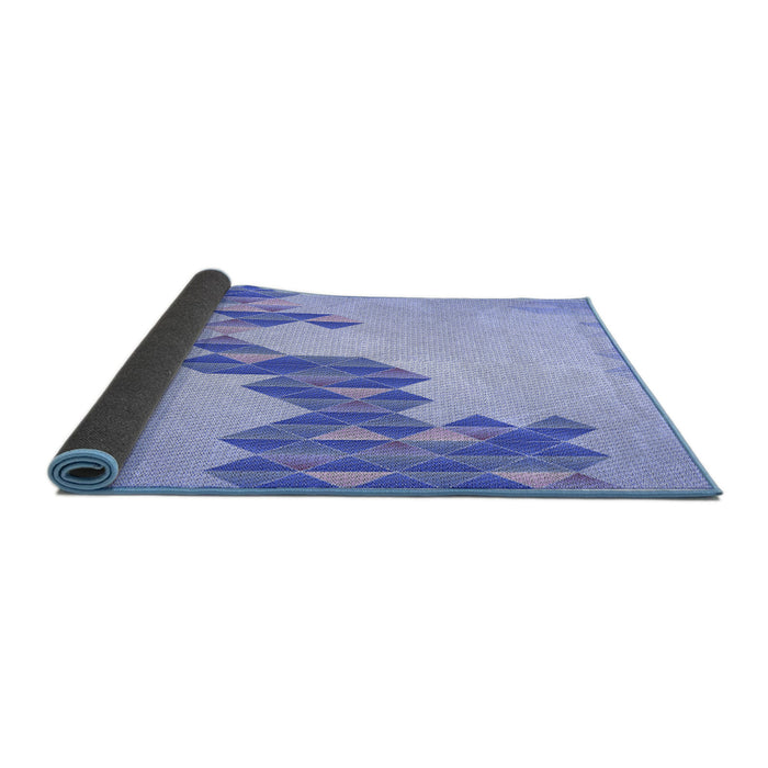 Thickness of Patterned Light Slate Blue Rug, pat459blu