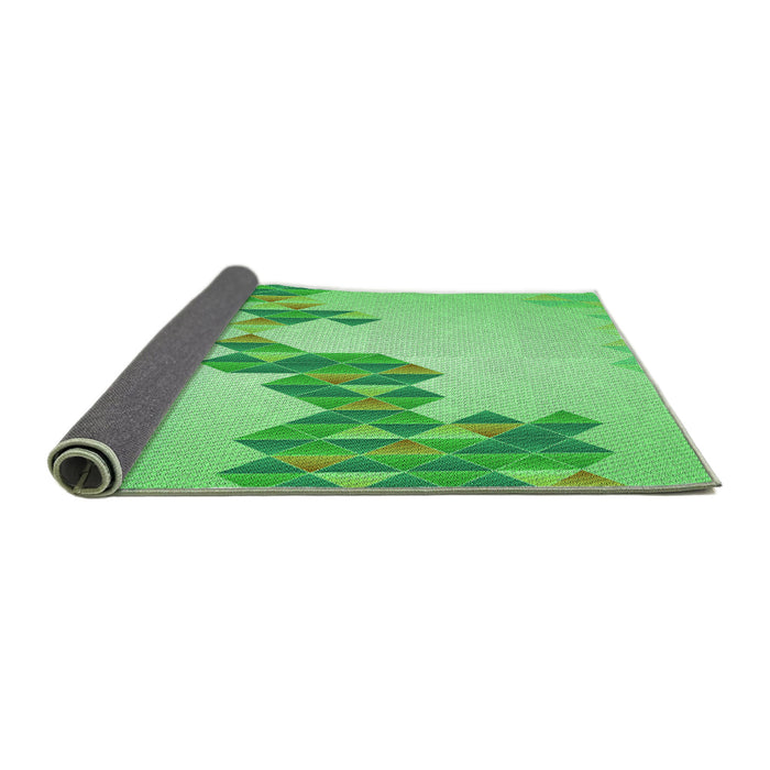 Thickness of Patterned Green Rug, pat459grn
