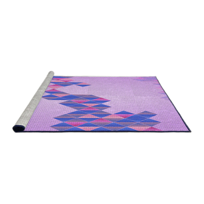 Sideview of Machine Washable Transitional Purple Rug, wshpat459pur