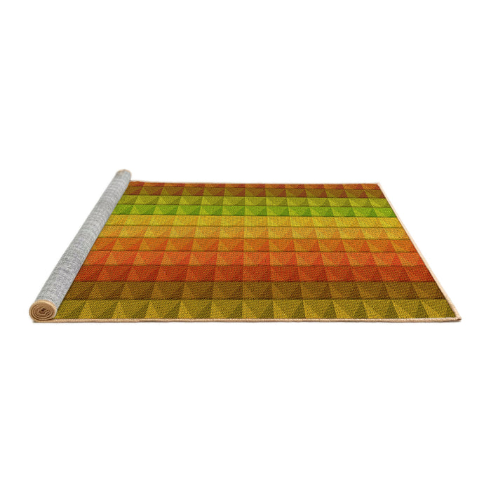 Sideview of Machine Washable Transitional Red Rug, wshpat46yw