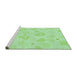 Sideview of Machine Washable Transitional Light Green Rug, wshpat460grn