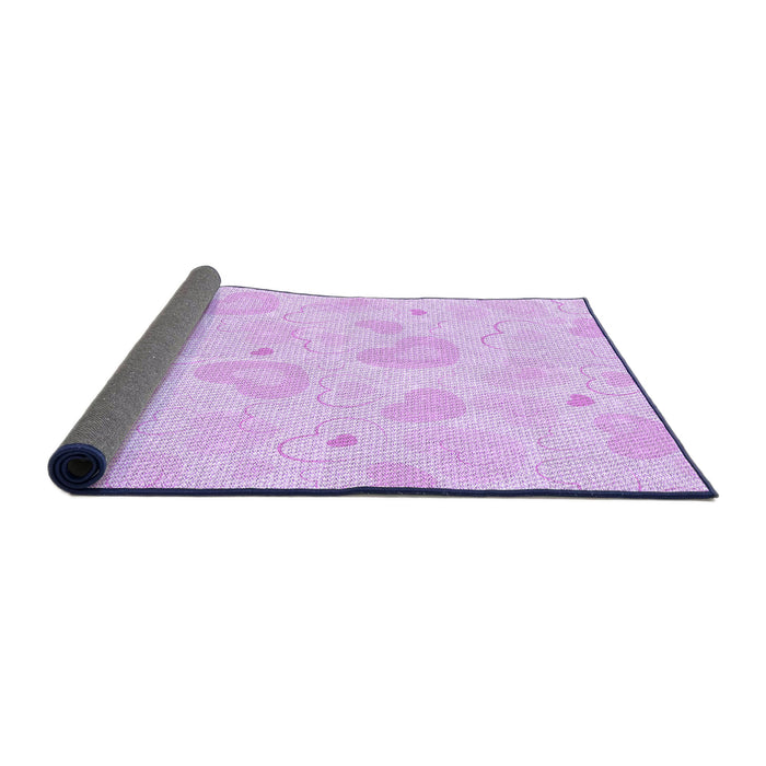Thickness of Patterned Violet Purple Rug, pat460pur