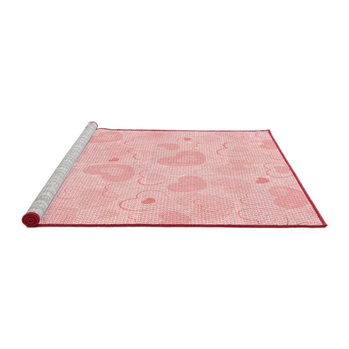 Sideview of Machine Washable Transitional Pastel Red Pink Rug, wshpat460rd