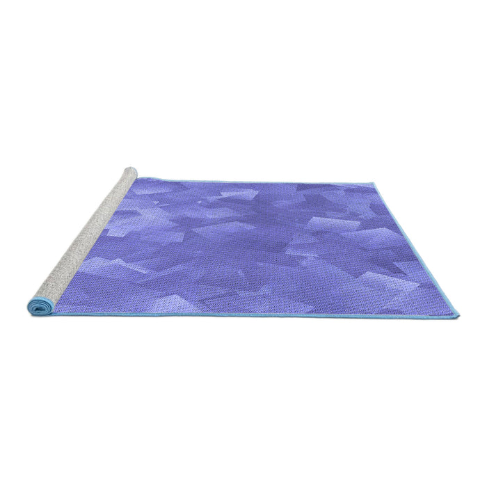 Sideview of Machine Washable Transitional Purple Mimosa Purple Rug, wshpat463blu