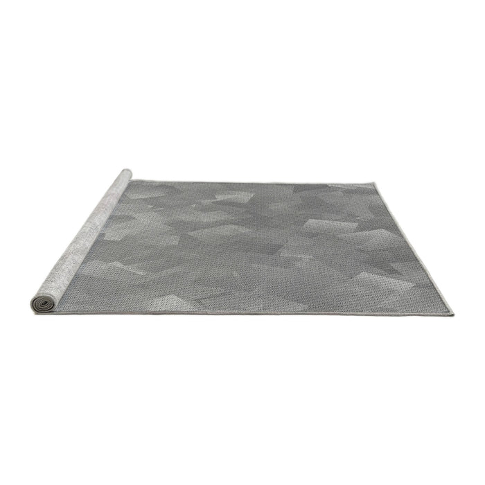 Sideview of Machine Washable Transitional Gray Rug, wshpat463gry