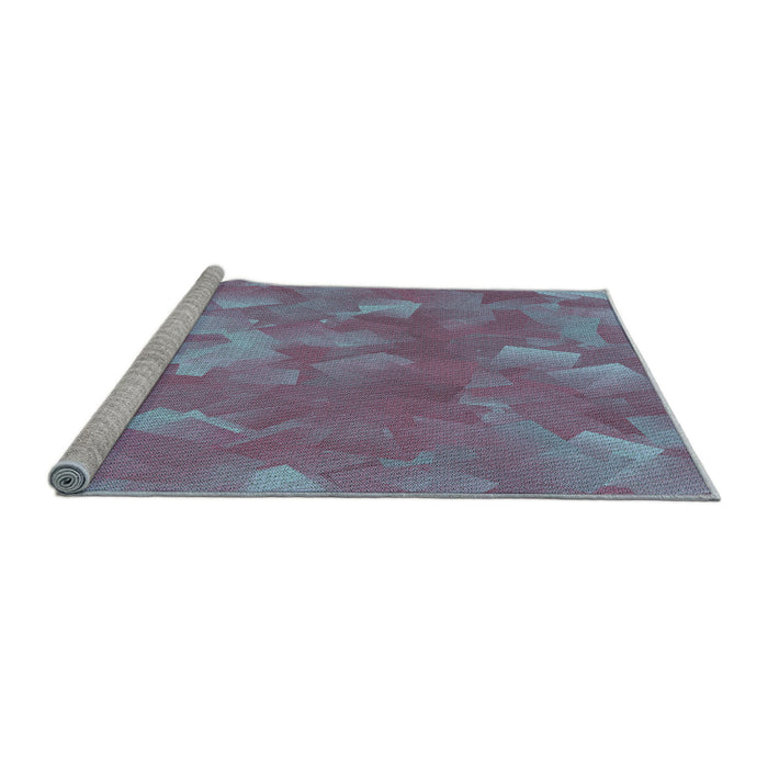Sideview of Machine Washable Transitional Light Purple Blue Rug, wshpat463lblu