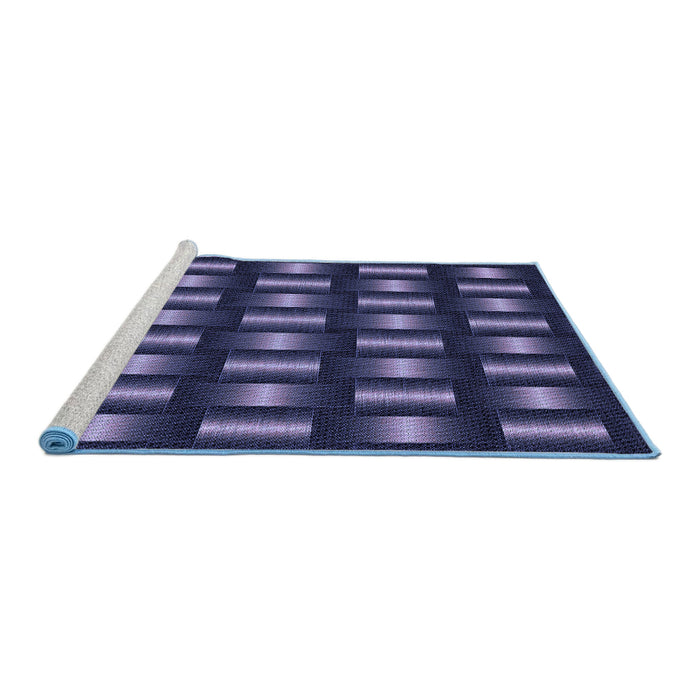 Sideview of Machine Washable Transitional Night Blue Rug, wshpat465blu