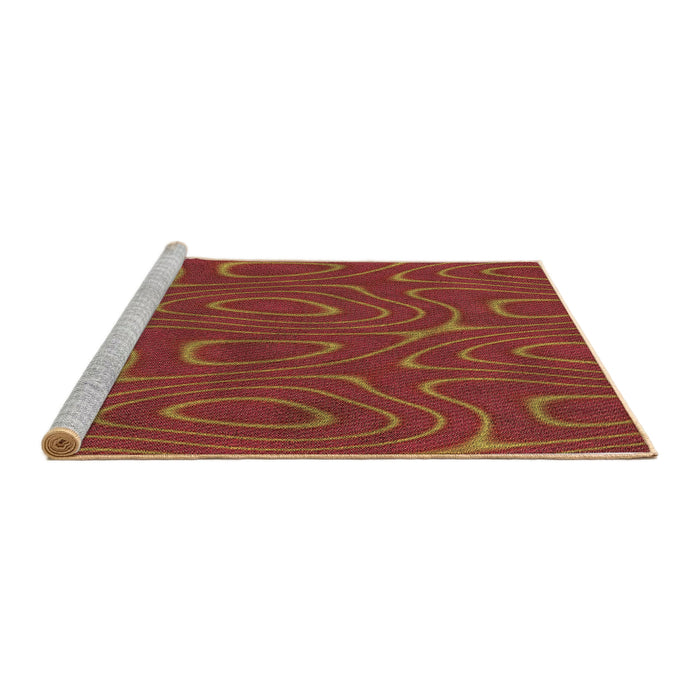 Sideview of Machine Washable Transitional Red Rug, wshpat466brn