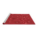 Sideview of Machine Washable Transitional Red Rug, wshpat466rd