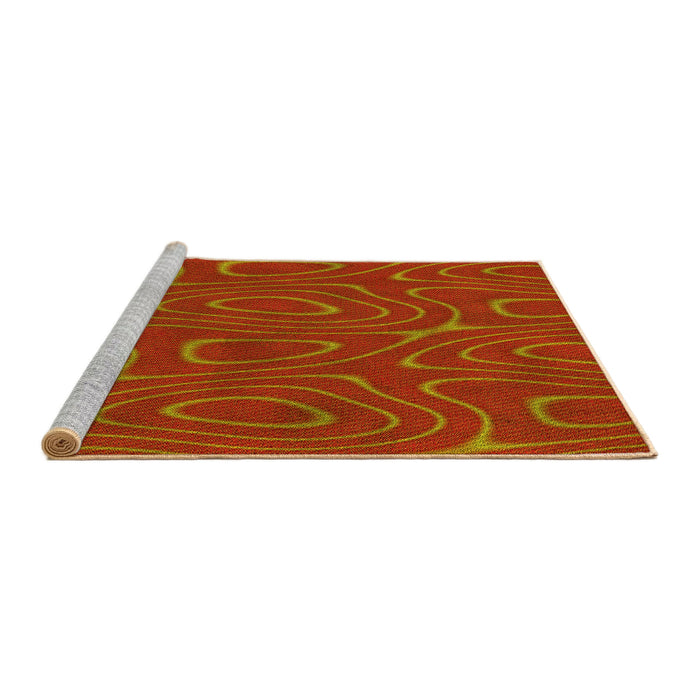 Sideview of Machine Washable Transitional Orange Red Orange Rug, wshpat466yw