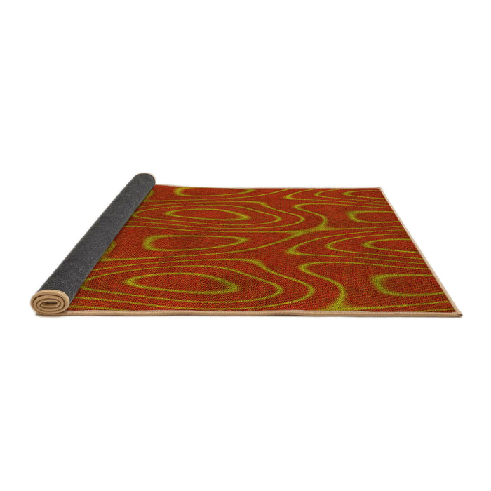 Thickness of Patterned Orange Red Orange Rug, pat466yw