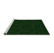Sideview of Machine Washable Transitional Deep Emerald Green Rug, wshpat468grn