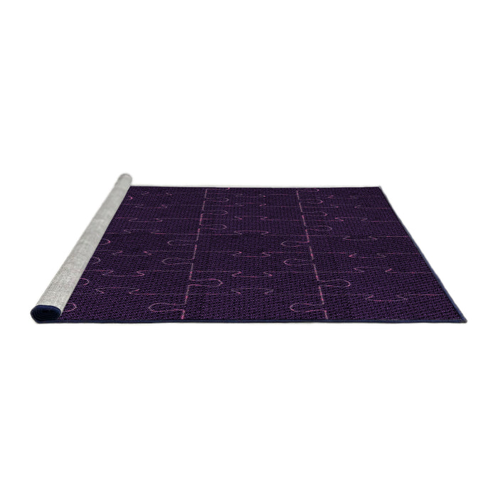 Sideview of Machine Washable Transitional Purple Rug, wshpat468pur