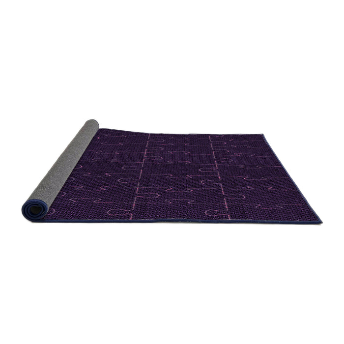 Thickness of Patterned Purple Rug, pat468pur