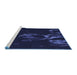 Sideview of Machine Washable Transitional Night Blue Rug, wshpat469blu