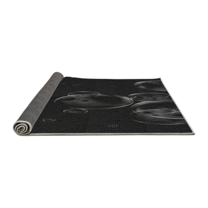 Thickness of Patterned Black Rug, pat469gry