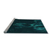 Sideview of Machine Washable Transitional Black Rug, wshpat469lblu