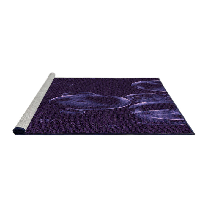 Sideview of Machine Washable Transitional Purple Rug, wshpat469pur