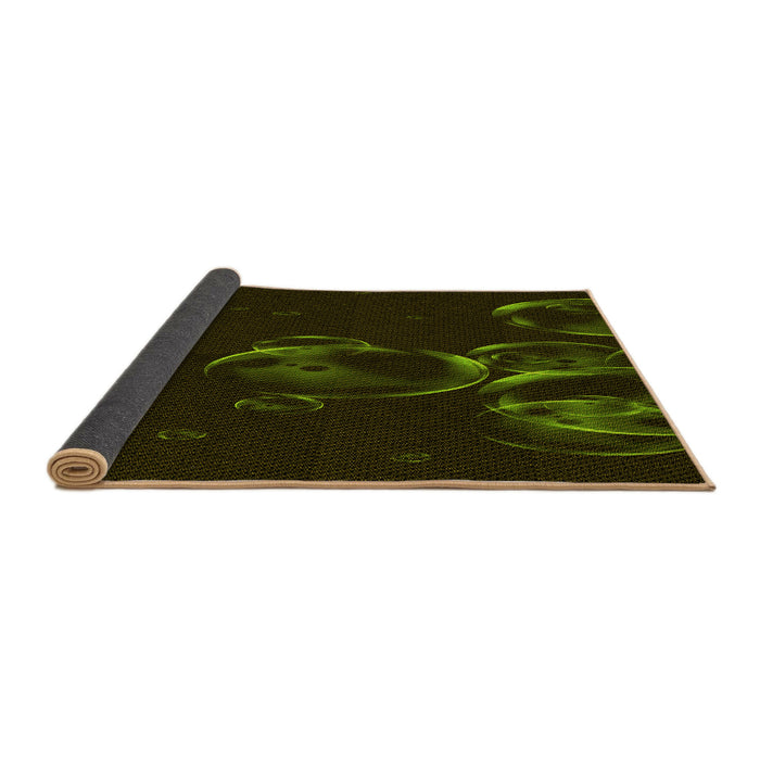 Thickness of Patterned Black Rug, pat469yw