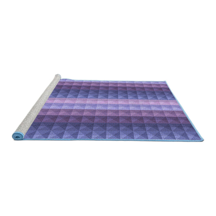Machine Washable Transitional Deep Periwinkle Purple Rug in a Bedroom, wshpat47blu