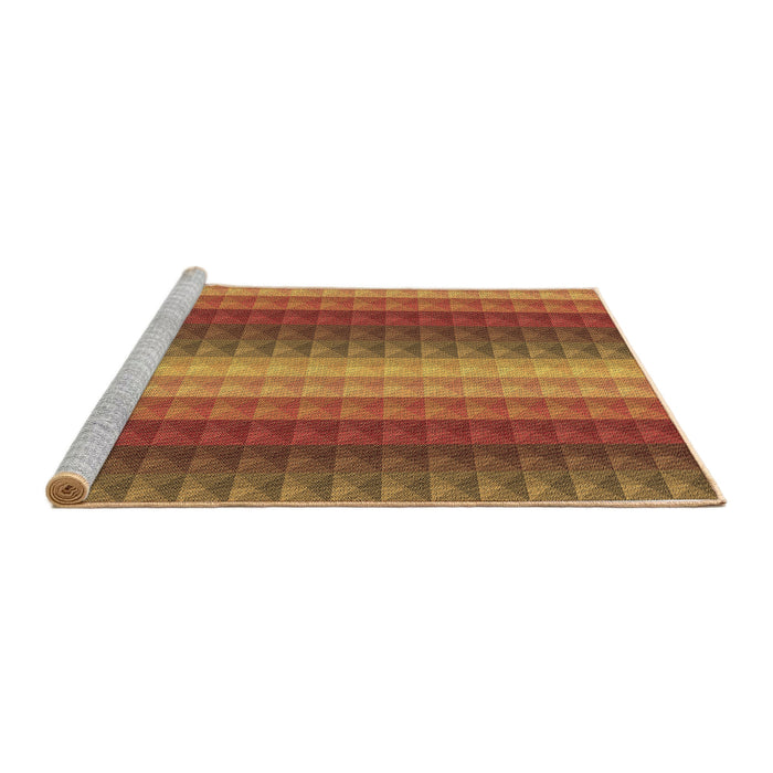 Machine Washable Transitional Orange Rug in a Bedroom, wshpat47brn