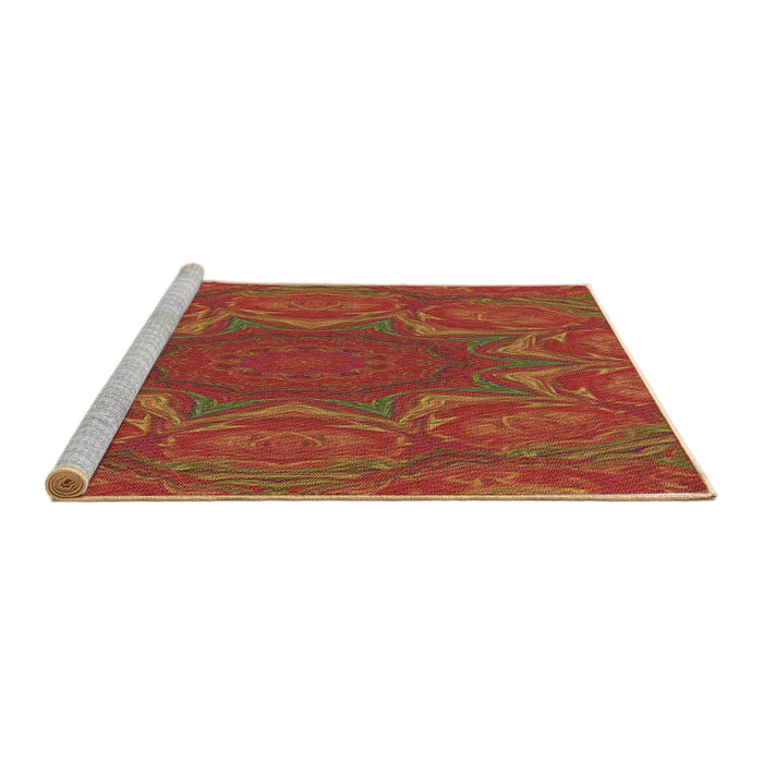 Sideview of Machine Washable Transitional Red Rug, wshpat470brn