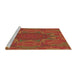 Sideview of Machine Washable Transitional Red Rug, wshpat470brn