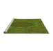 Sideview of Machine Washable Transitional Dark Bronze Brown Rug, wshpat470grn