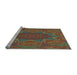 Sideview of Machine Washable Transitional Brown Red Rug, wshpat470lblu