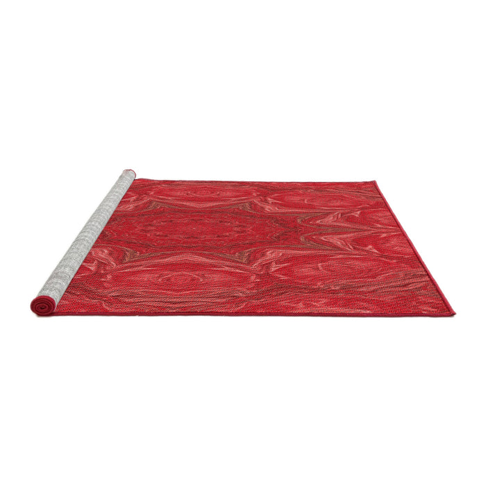 Sideview of Machine Washable Transitional Red Rug, wshpat470rd