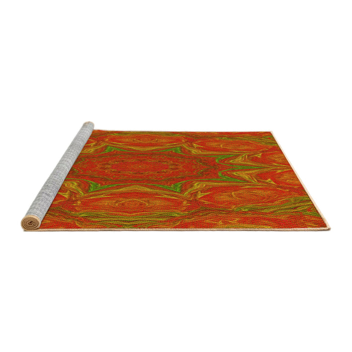 Sideview of Machine Washable Transitional Red Rug, wshpat470yw