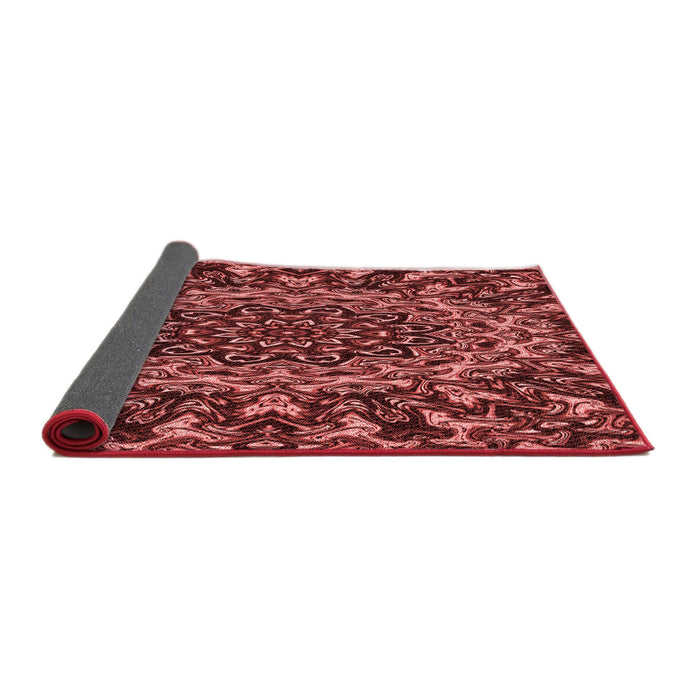 Thickness of Patterned Dark Red Rug, pat471rd