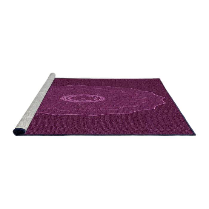 Sideview of Machine Washable Transitional Medium Violet Red Pink Rug, wshpat472pur