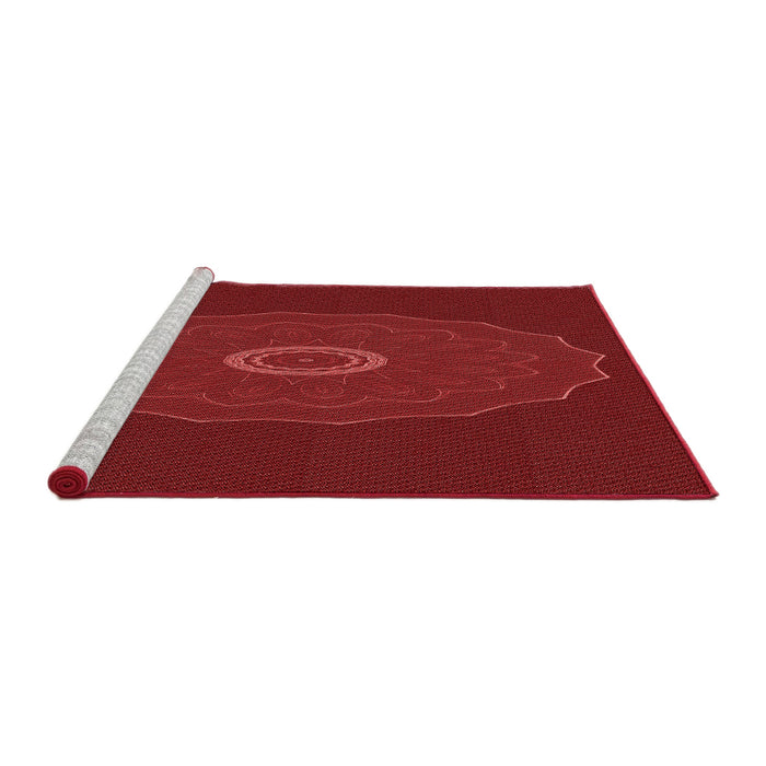 Sideview of Machine Washable Transitional Red Rug, wshpat472rd