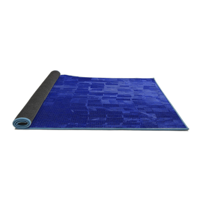 Thickness of Patterned Bright Blue Rug, pat473blu