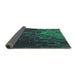 Thickness of Patterned Dark Slate Grey Green Rug, pat473grn