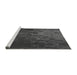 Sideview of Machine Washable Transitional Smokey Gray Rug, wshpat473gry