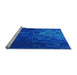 Sideview of Machine Washable Transitional Neon Blue Rug, wshpat473lblu