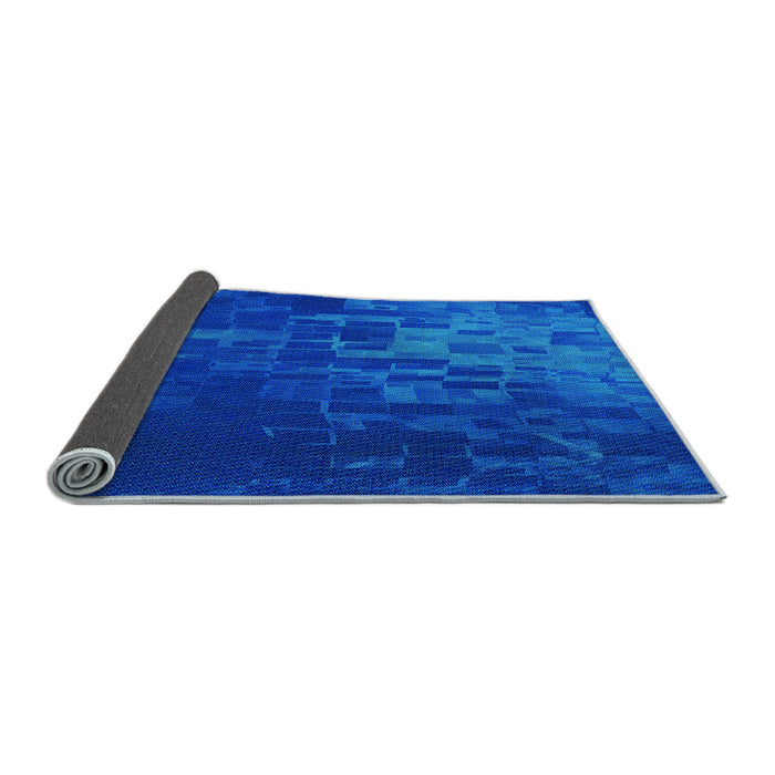 Thickness of Patterned Neon Blue Rug, pat473lblu