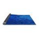 Thickness of Patterned Neon Blue Rug, pat473lblu