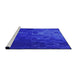 Sideview of Machine Washable Transitional Bright Blue Rug, wshpat473pur