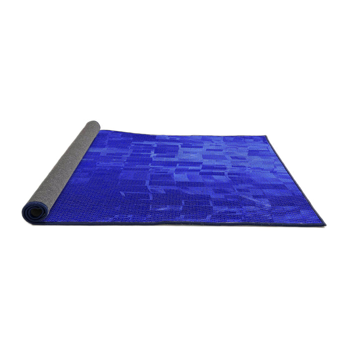 Thickness of Patterned Bright Blue Rug, pat473pur