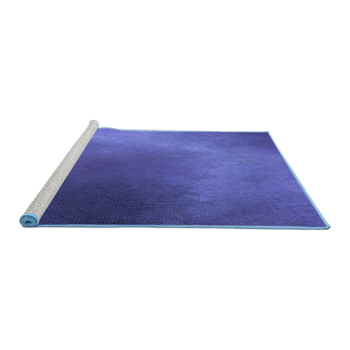 Sideview of Machine Washable Transitional Light Slate Blue Rug, wshpat474blu