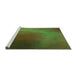 Sideview of Machine Washable Transitional Dark Lime Green Rug, wshpat474grn