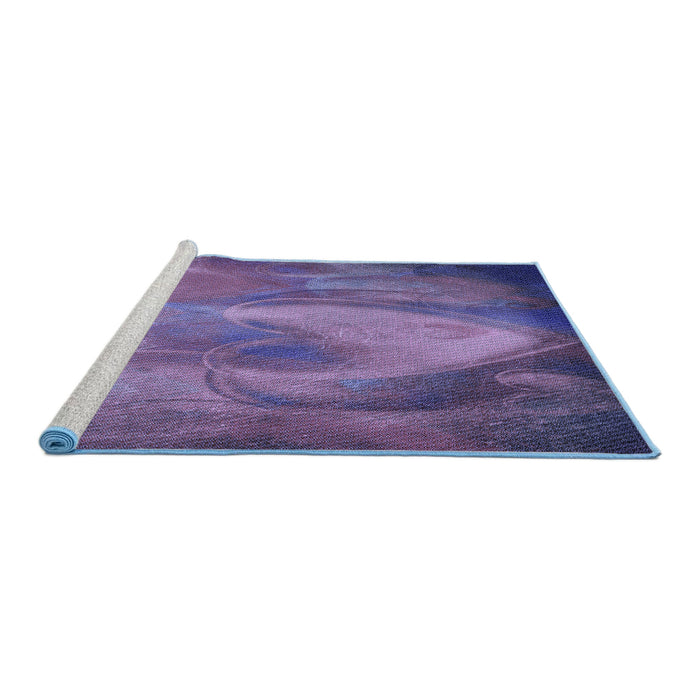 Sideview of Machine Washable Transitional Purple Rug, wshpat475blu