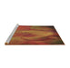 Sideview of Machine Washable Transitional Tomato Red Rug, wshpat475brn