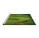 Sideview of Machine Washable Transitional Army Green Rug, wshpat475grn